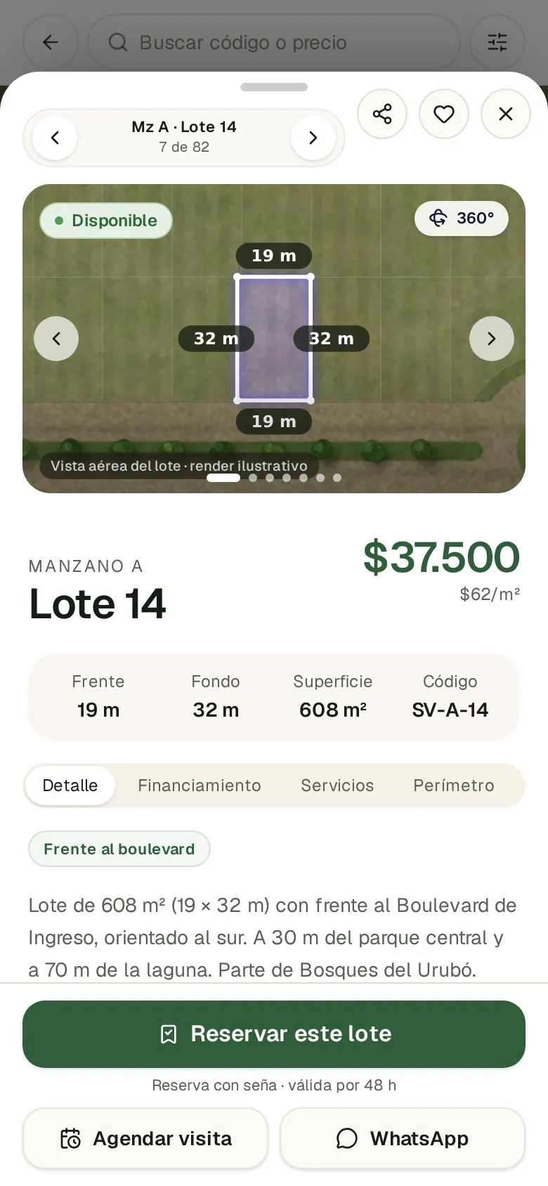Abre la ficha completa del lote